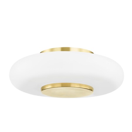 Hudson Valley Lighting Pembrooke & Ives X Blyford 1 Light Flush Mount 9.5 In. Aged Brass PI1896501-AGB
