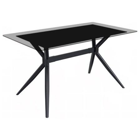 Leisuremod Rectangular 55.11 in W, 29.9 in L, Glass/Stainless Steel, Clear ETBL-55CL-G