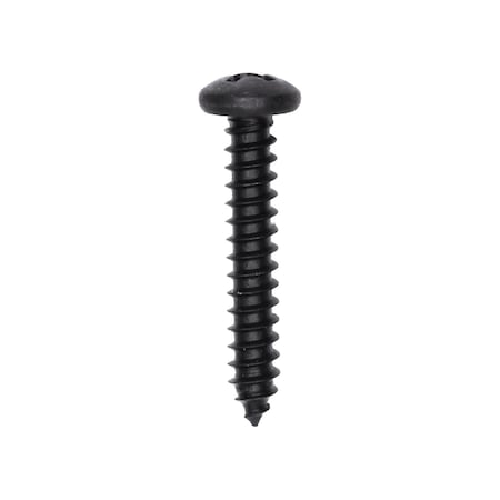 #8 x 1in Phillips Pan Head Tapping Screw Black Oxide, 100PK