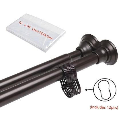 Utopia Alley 72 in. Adjustable Double Shower Curtain Rods, Oil Rubbed Bronze DS9RB