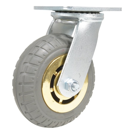 Vestil Flat-Free Swivel Caster 6 In. Diameter x 2 In. Width 617 Lb. Capacity Dark Gray/Gold CST-VE-6X2FF-S