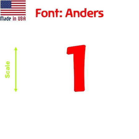 Aacc Self-Adhesive Vinyl Number: 1, Size: 21 in. Color: Red Font: Anders, 4PK AACC-Anders-N1-Red-I21x4