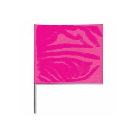 Presco Stake Flag, 4 in x 5 in, 36 in H, Pink Glo, 100PK 764-4536PG