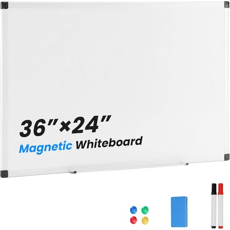 Simple Deluxe Magnetic Dry Erase Board 36in x 24in Whiteboard, 1 Dry Eraser and 2 Multicolor Markers and 4 Magnet 3A88OPBORDDRYERASE36X24