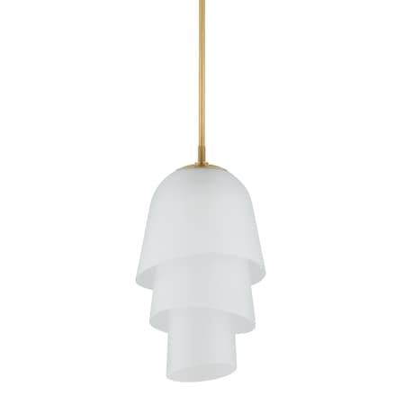 Corbett Lighting Hela 1 Light Pendant 13.75 In. Vintage Brass 470-13-VB