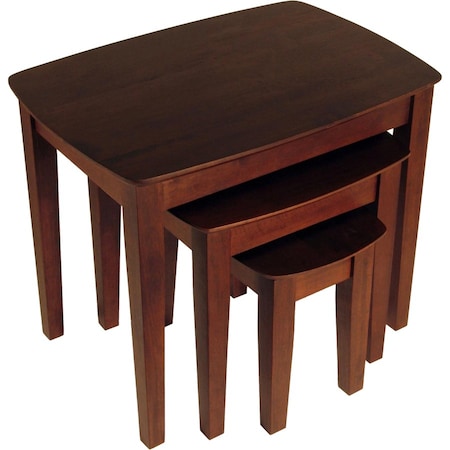 Winsome Winsome 94327 Walnut Beechwood TABLE NESTING 3PC CURVED TOP 94327