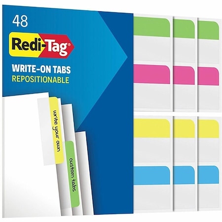 Redi-Tag Write-On Self-Slick Index Tab, Pk48 33248