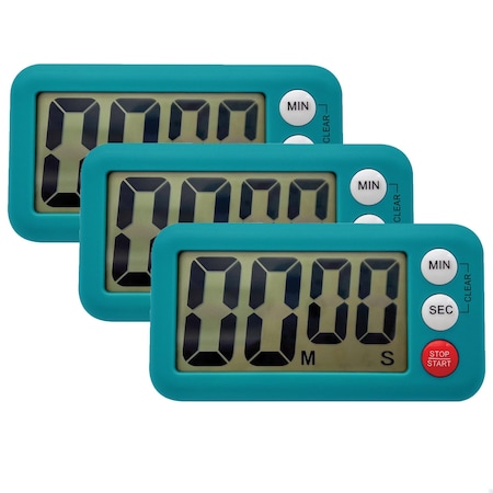 Teacher Created Resources Magnetic Digital Classroom Timer, Teal, 3PK 21042