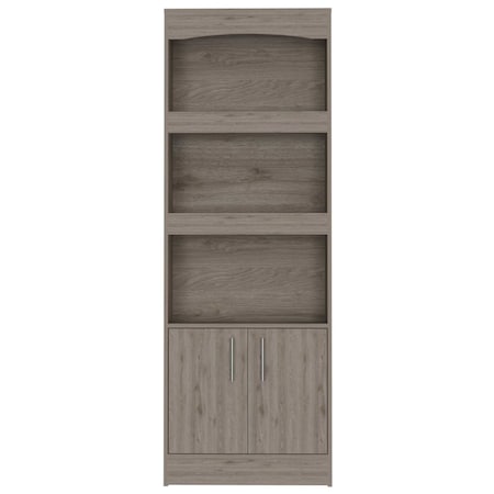 Homeroots 71" Three Tier Bookcase with Two doors 403759