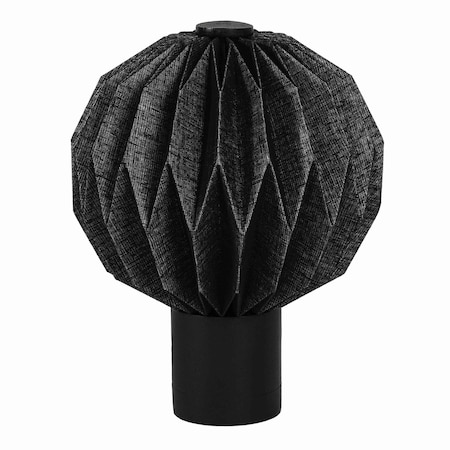 Jonathan Y Quincy 11" Modern Minimalist Paper Pleated Orb Accent LED Table Lamp, Black JYL9103A