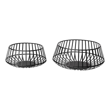 Homeroots Set of Two Black Metal Decorative Bowl, 2PK 392178