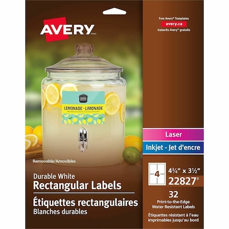 Avery Printable Blank Rectangle Labels, PK32 22827