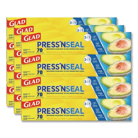 Glad Press'n Seal Food Plastic Wrap, 70 Square Foot Roll, PK12 CLO 70441
