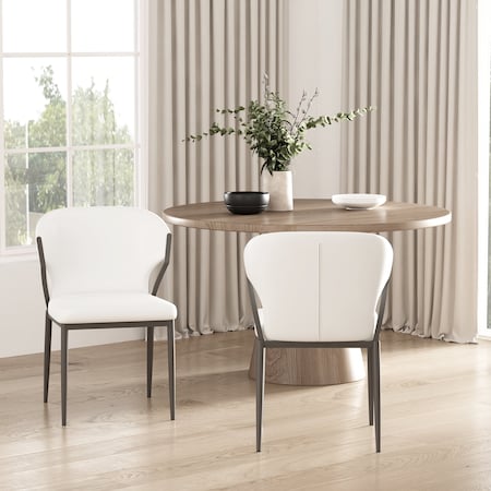 Manhattan Comfort Kirsten Dining Chair in White, 2PK DC098-WH