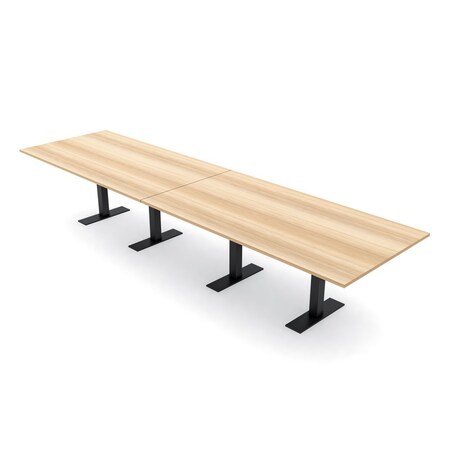 Skutchi Designs 14ft Rectangular Conference Table With Power | Harmony Series | 14 Person Meeting Room Table HAR-REC-48x168-T.BK-K525-NA