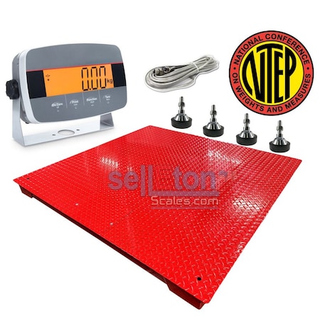 Selleton Scales USA Made Floor Scale, NTEP Certified, 5 ft x 5 ft, 1000 lb x .2 SL-900-USA-5X5-1K