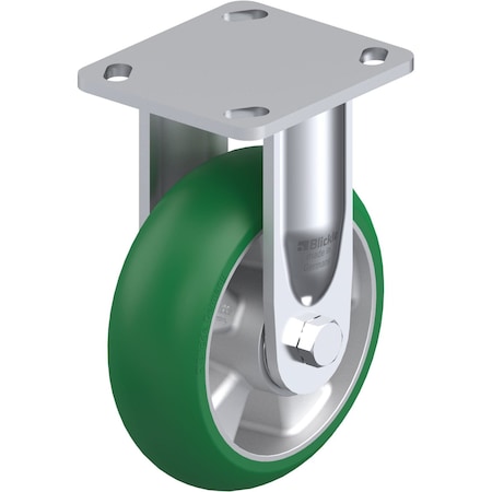 Blickle Rigid Plate Caster, PU, 6", 1100 lb. BEHS-ALST 150K-14-CO