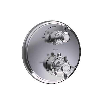 Axor Montreux Thermostatic Trim with Volume Control- Cross-Handle in Chrome 16817001