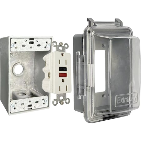 Southwire 14-In-1 Clear Non-Metallic Vertical/Horizontal Weatherproof While In-Use GFCI Kit 1GIUPK-JJ-UPC