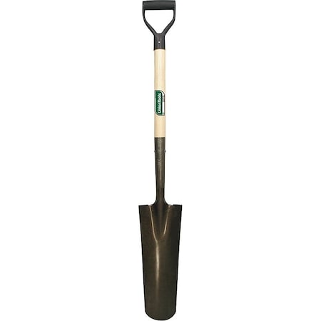 Union Tools Spade Drain Shovel, 27 in L Wood/Poly Handle 47108
