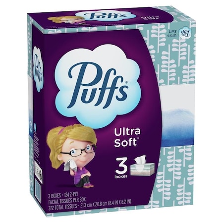 Puffs FACE TISUE US WHT2PLY, 3PK 80337302