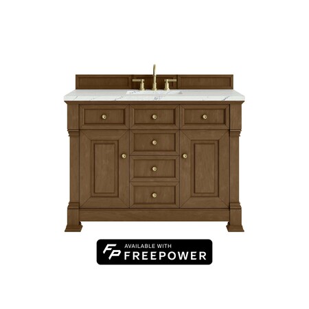 James Martin Vanities Brookfield 48 in. Single Vanity, Honey Oak w/ 3 CM Ethereal Noctis Silestone Top 547-V48-HNO-FENC