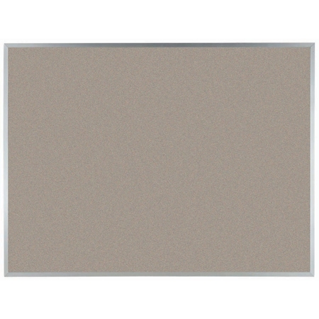 Aarco VIC Cork Bulletin Board w/ a Clear Satin Anodized Aluminum Frame, Brown Rice 36''Hx48''W DW3648187