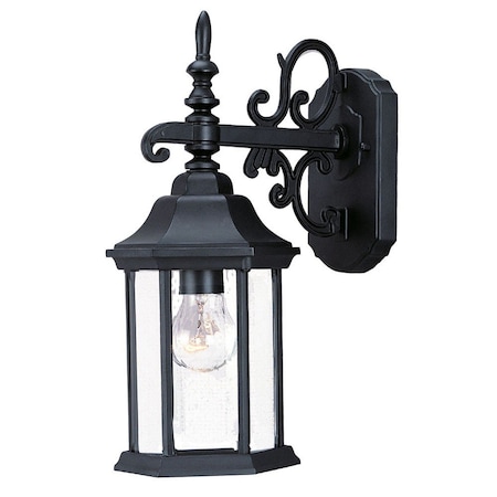 Homeroots Petite Matte Black Domed Hanging Glass Lantern Wall Light 398585