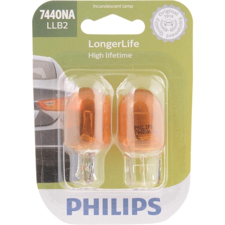 Philips LongerLife Incandescent Marker/Turn/Utility Miniature Automotive Bulb 7440NALLB2