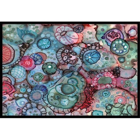 Carolines Treasures 8982MAT Abstract in Reds & Blues Indoor or Outdoor Mat, 18 x 27 in. 8982MAT