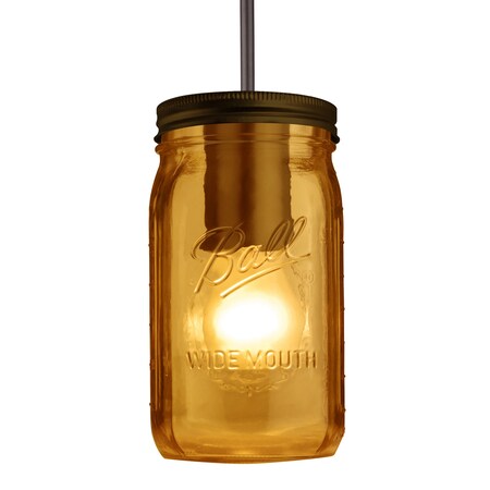 Besa Lighting Milo 4 Cord Pendant, Amber, Bronze Finish, 1x40W Incandescent 1JT-MILO4AM-BR