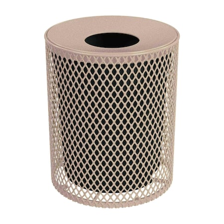 Leisure Craft 32 gal. 9 Gauge Metal Trash Can, Sandstone 32EXP-SANDSTONE
