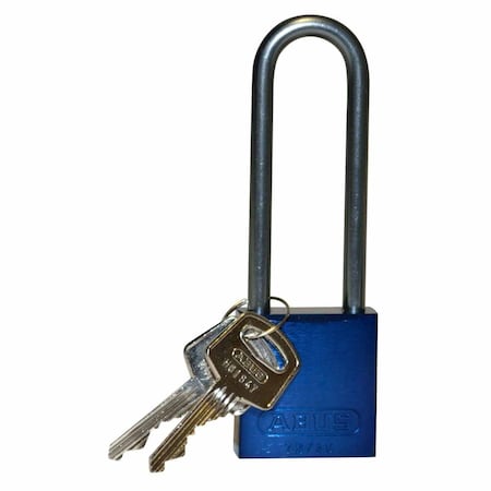 Brady Standard Key Retaining Lockout Aluminum Padlock 3 in Steel Shackle KD Blue SDAL-BLU-76ST-KD