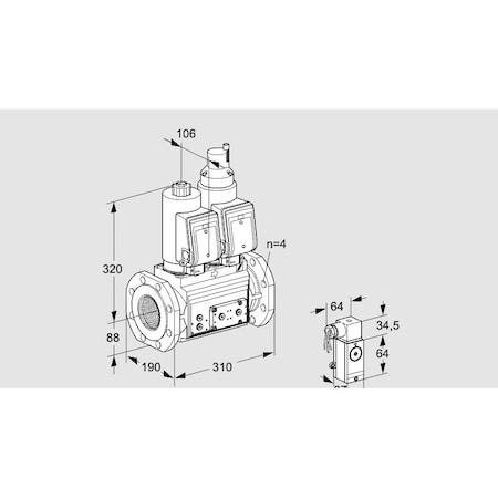 Honeywell Kromschroder VLV ASSY, DBL SOLND, 3FLG, GAS VCS7T80A05NL KS88203255