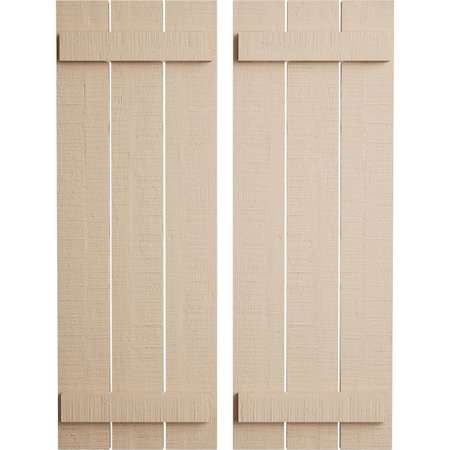 Ekena Millwork Rustic Three Board Spaced Board-n-Batten Rough Cedar Faux Wood Shutters, 17 1/2W x 42H, PR SHUBSS17X42RCPR