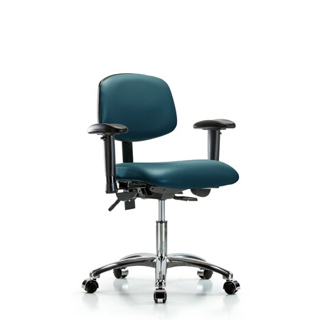 Blue Ridge Ergonomics Vinyl Chair, Vinyl, Adjustable Arms BR-VDHCH-CR-T0-A1-CC-8801
