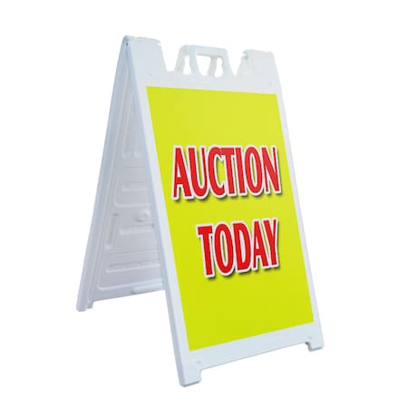 Signmission Auction Today, A-Frame & 2 Sign Inserts, Heavy-Duty Plastic Frame SBHD-C-2436-Auction Today