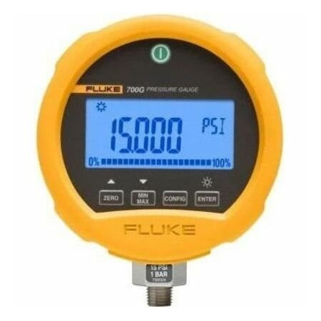 Fluke Digital Test Compound Gauge, -14 to 0 to 10,000 psi, 3 3/4 in Dial, 1/4 in NPT, Bottom Location FLUKE-700G31