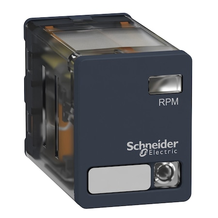 Schneider Electric Plug-in relay, Harmony electromechanical relays, 15A, 2CO, with LED, 120V AC RPM23F7