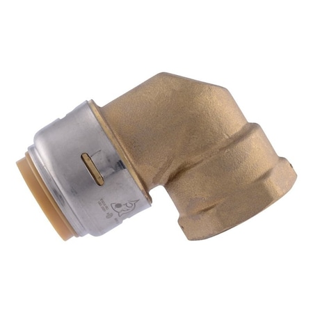 Sharkbite Adapter Elbow, 3/4 in PTC x 3/4 in FNPT, Brass, 200 psi Pressure UR314A
