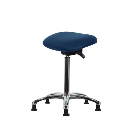 Blue Ridge Ergonomics Vinyl Sit-Stand Chrome - Standing Height with Stationary Glides in Bluebird Voyager Vinyl VSTSS-CR-NF-RG-2002