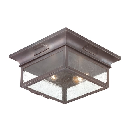 Troy Lighting Newton 2 Light Flush Mount 12.75 In. Soft Off Black C9000-SFB