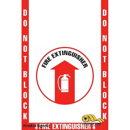 Mighty Line Do Not Block Fire Extinguisher Floor Mar FIREEXTSIGNKIT