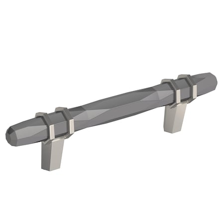 Amerock London 3-3/4 in 96 mm Center-to-Center Black Chrome/Satin Nickel Cabinet Pull BP36648BCRG10