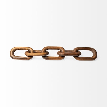 Homeroots Brown Wooden Chain Link Decor Piece 392501