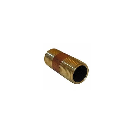 Larsen Supply Co. Pipe Fitting, Brass Nipple, Lead-Free, 1/2 MPT x 1-1/2-In. Short 17-9443