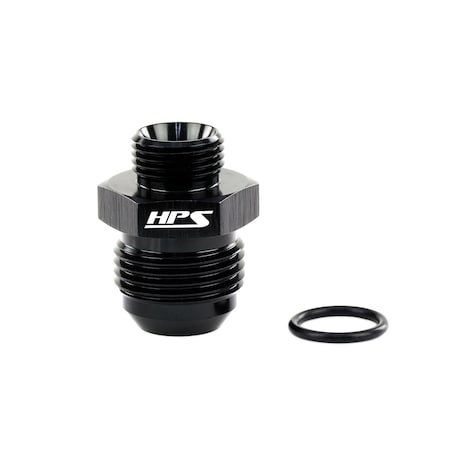 Hps Performance -12 AN Male to -10 O-ring Boss (ORB) Port Thread Male Adapter, Aluminum, Black AN920-12-10