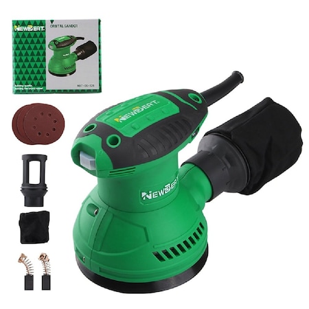 Wrightmaster 1.45A Corded 5 in. Orbital Sander with 12000RPM, Variable Speed, Dust Bag, Portable&High-Efficiency ZR-OS-125