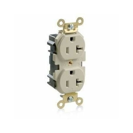 Leviton Straight Blade Receptacle, 5-20R, 20 A, 125V AC, Flush Mount, Self-Grounded M5362-I
