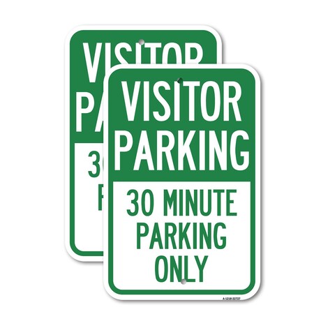 Signmission Visitor Parking Sign Visitor Parking 30 Minute Parking , 12'' X 18'', Heavy Gauge Aluminum, 2PK A-1218-2PACK-22727